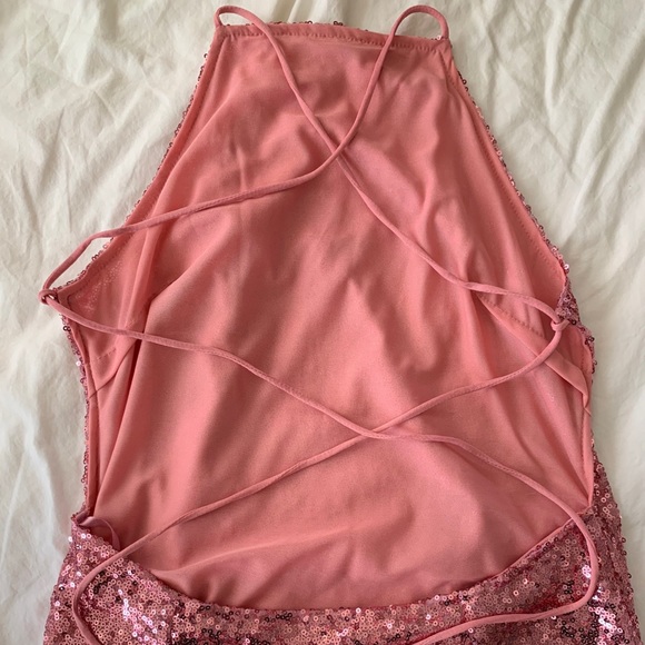 Pink Sequin Mini Dress - Picture 4 of 4
